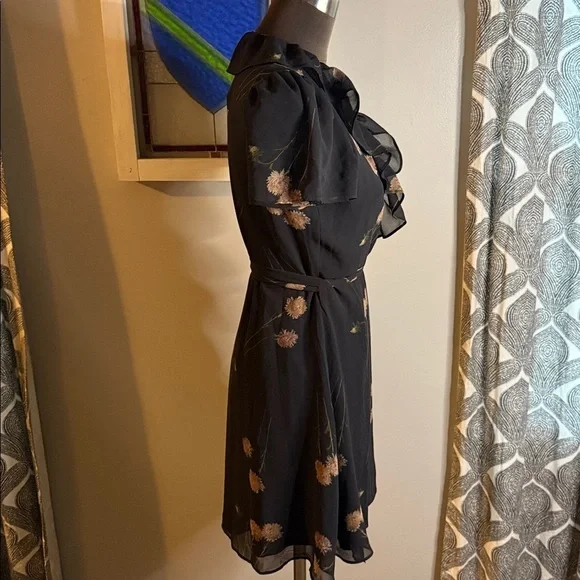 Madewell Georgette Ruffle Wrap Dress in Aster Portrait SZ Small - Picture 7 of 9